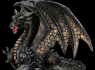 Soška drak Black dragon with copper scales  
