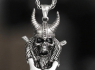 Přívěsek chirurgická ocel HORNED VIKING HELMET  