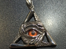 Přívěsek chirurgická ocel OKO Triangular Evil Eye RED  