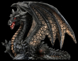 Soška drak Black dragon with copper scales  