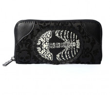Dámská peněženka s lebkou Vine Black Ribcage Lace