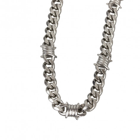 Řetízek chirurgická ocel Ostnatý drát Curb chain 60cm  
