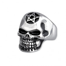 Prsten chirurgická ocel PENTAGRAM SKULL ECHT-SR1149