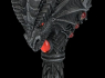 Kalich pohár Drak Dragon glass, black with red stones  