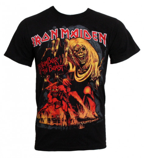 Pánské tričko Iron Maiden - Number of the Beast Graphic Rock Off IMTEE12MB  