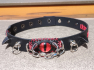 Obojek/choker s hroty RED EVIL EYE  