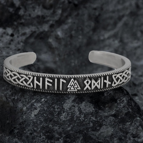 Náramek nerezová ocel VIKING Stamped Futhark Runes  