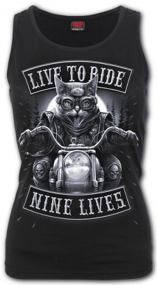 Dámské motorkářské tričko Spiral Kočka NINE LIVES TR501317
