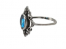 Prsten chirurgická ocel Blue Topaz Flowers  