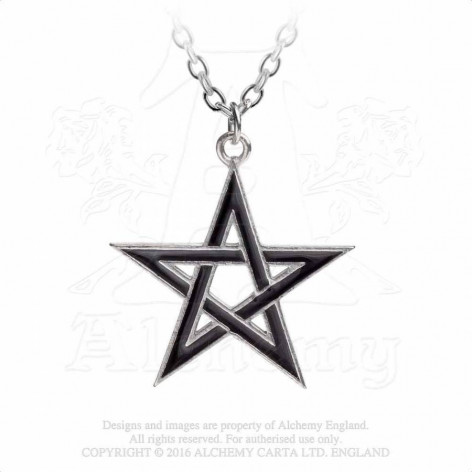 Přívěsek pentagram Alchemy Gothic - Black Star  