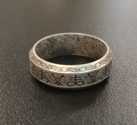 OCELOVÝ PRSTEN LEVIATHAN LUCIFER SATANIC RING  