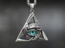 Přívěsek chirurgická ocel OKO Triangular Evil Eye BLUE  