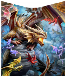 Huňatá Deka/přehoz s drakem DRAGON CLAN