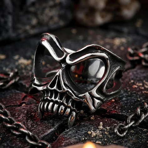 OCELOVÝ PRSTEN LEBKA Skull Mask  