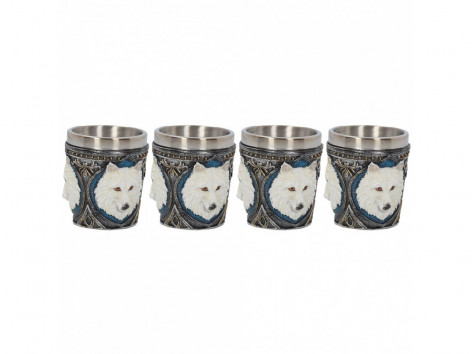 Sada skleniček / panáků s vlkem White Wolf  - 4 kusy  