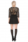 Dámský gothic CROP TOP Black SKULL   