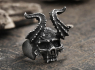 OCELOVÝ PRSTEN Horned Satan Devil Skull  