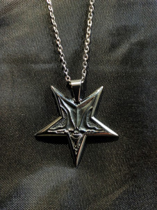 Přívěsek s řetízkem chirurgická ocel BAPHOMET Satan Smile