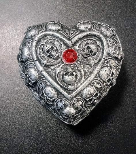 Krabička na cetky - šperkovnice SKULL HEART  