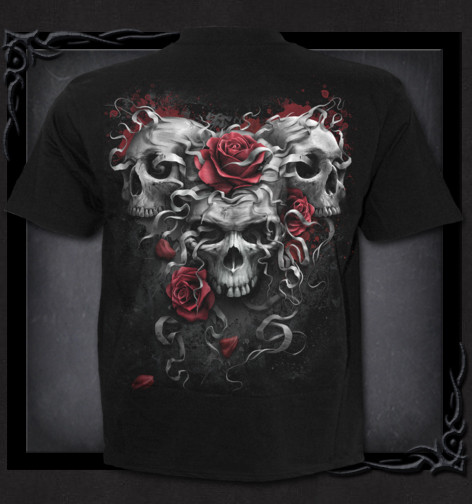 Tričko Spiral Lebka a růže SKULLS N ROSES DS140600  