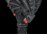 Kalich pohár Drak Dragon glass, black with red stones  