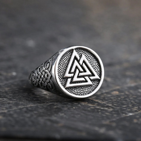 OCELOVÝ PRSTEN VIKING Celtic Knot Valknut  