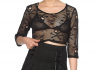 Dámský gothic CROP TOP Black SKULL   
