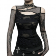 Dámský gothic top SLIM MESH HOLE LONG  