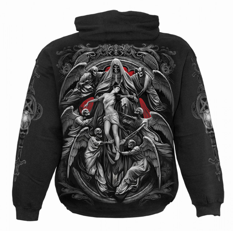 Spiral Reaper's Door Uomo Felpa con Cappuccio Nero S 100% Cotone Regular